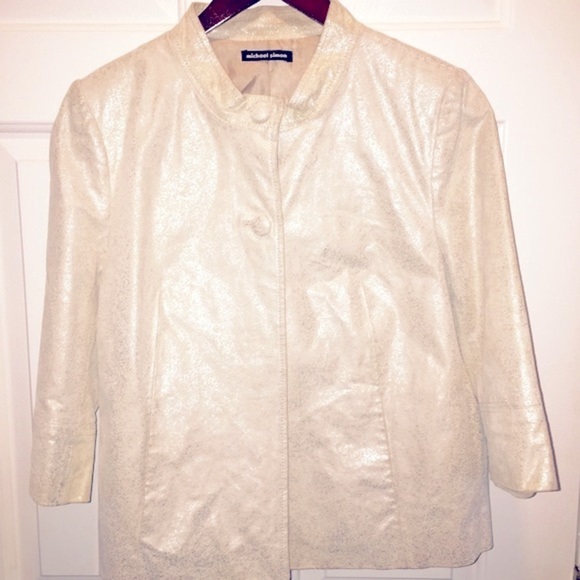 Michael Simmon White leather jacket... - Picture 1 of 4